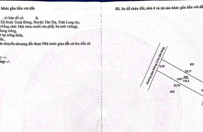 CHÍNH CHỦ CẦN BÁN ĐẤT THỔ CƯ 5x 23,5 BÌNH TRINH ĐÔNG, TÂN TRỤ